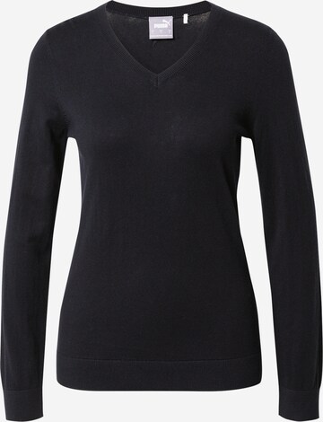 PUMA Athletic Sweater in Black: front