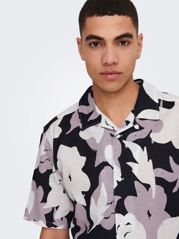 Only & Sons Regular fit Overhemd 'Trev' in Blauw