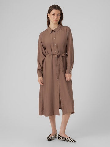 VERO MODA Shirt Dress 'DEBBY' in Brown: front