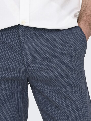 Only & Sons Úzky strih Chino nohavice 'ONSMark Pete' - Modrá