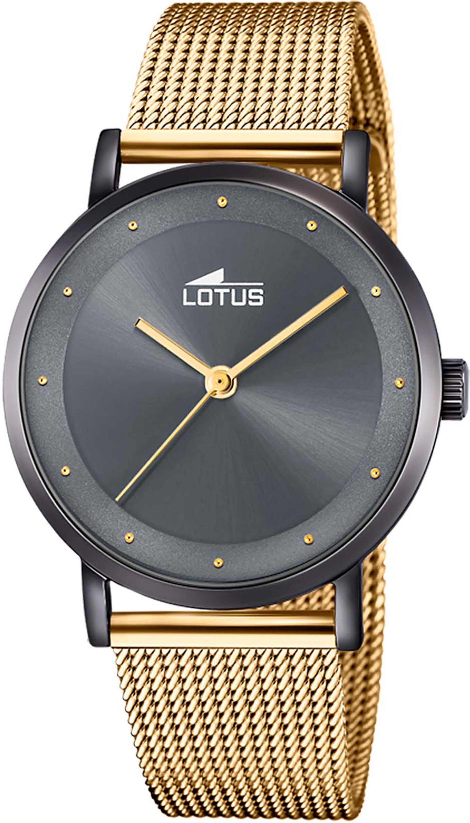 Lotus Uhr in Gold: Vorderseite