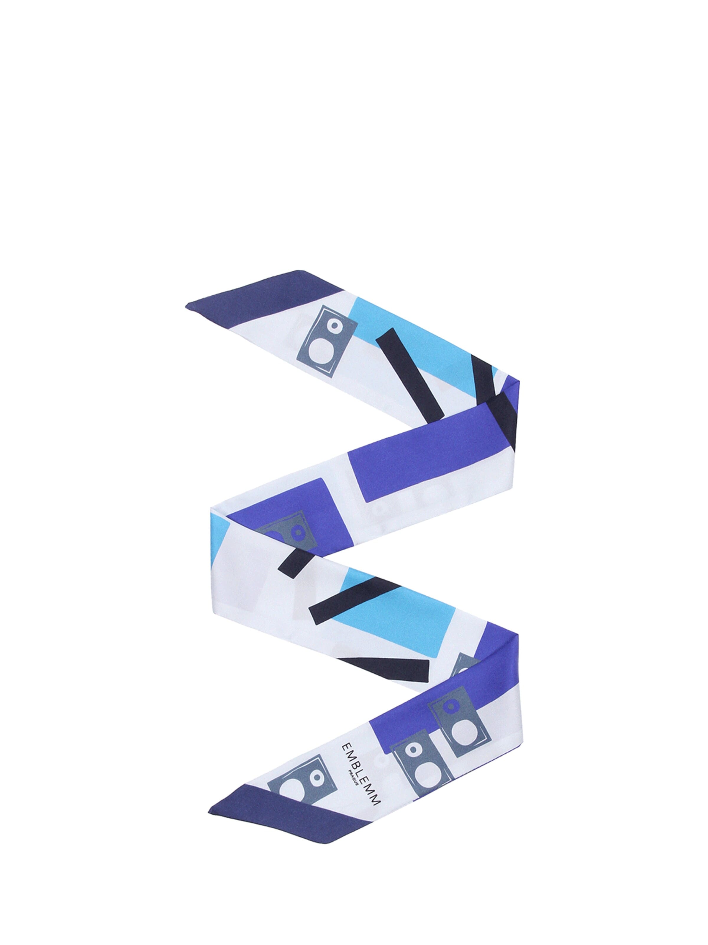 EMBLEMM Schal 'Soundwave'‌‌ in Blau: Vorderseite