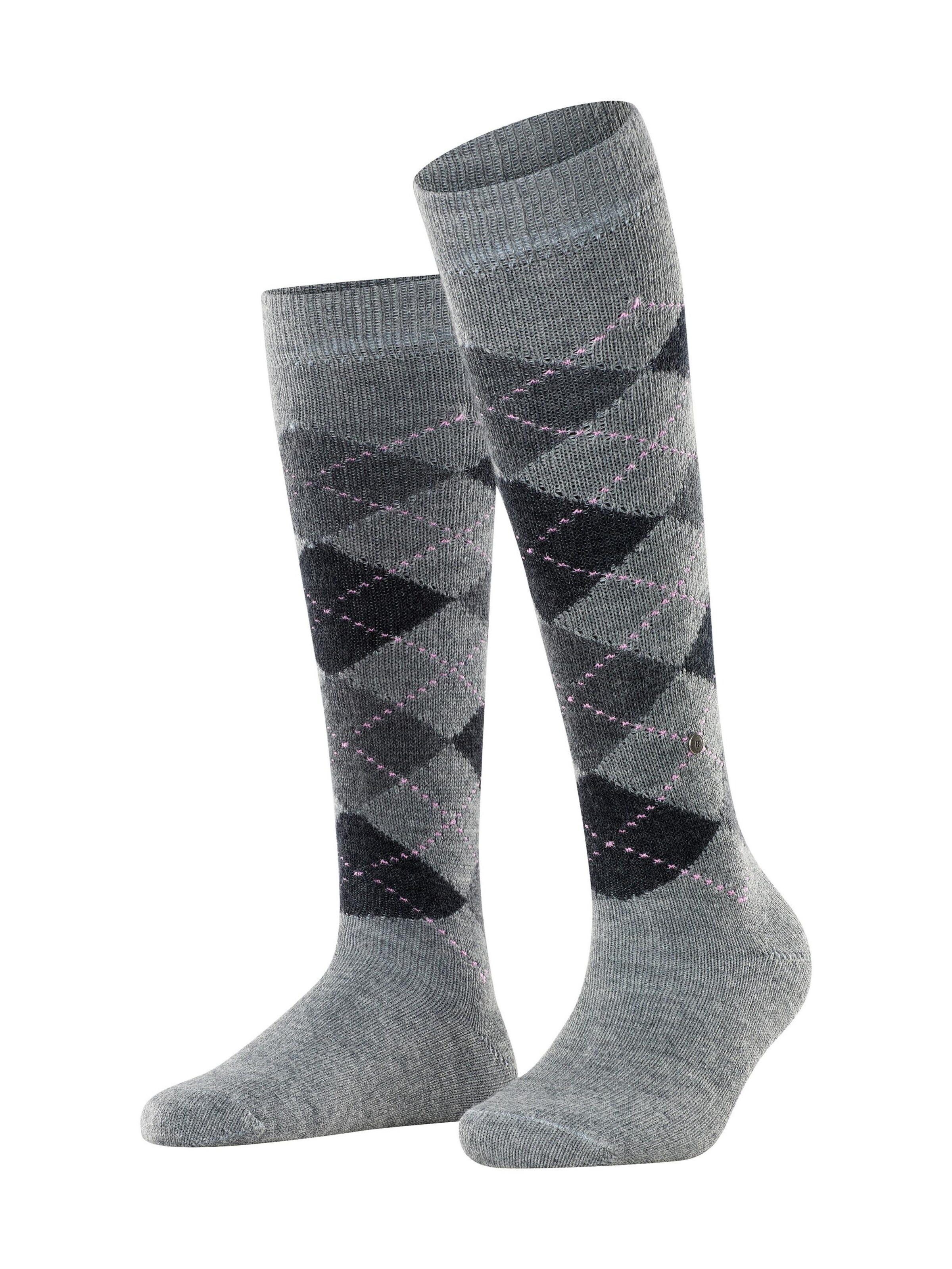 BURLINGTON Over the Knee Socks 'Whitby' in Grey