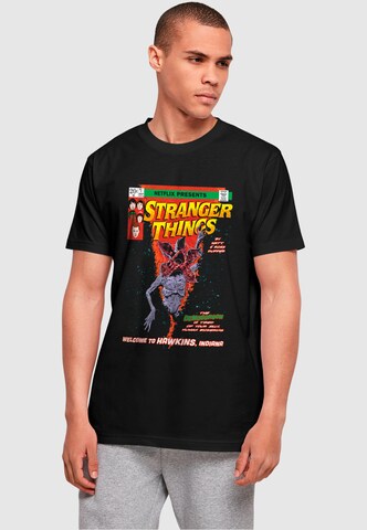 ABSOLUTE CULT Shirt 'Stranger Things - Comic' in Black: front