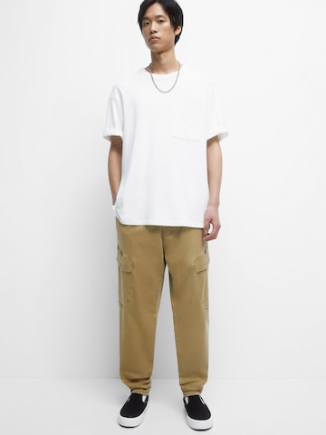 Pull&Bear Regular Cargo Pants in Beige: front