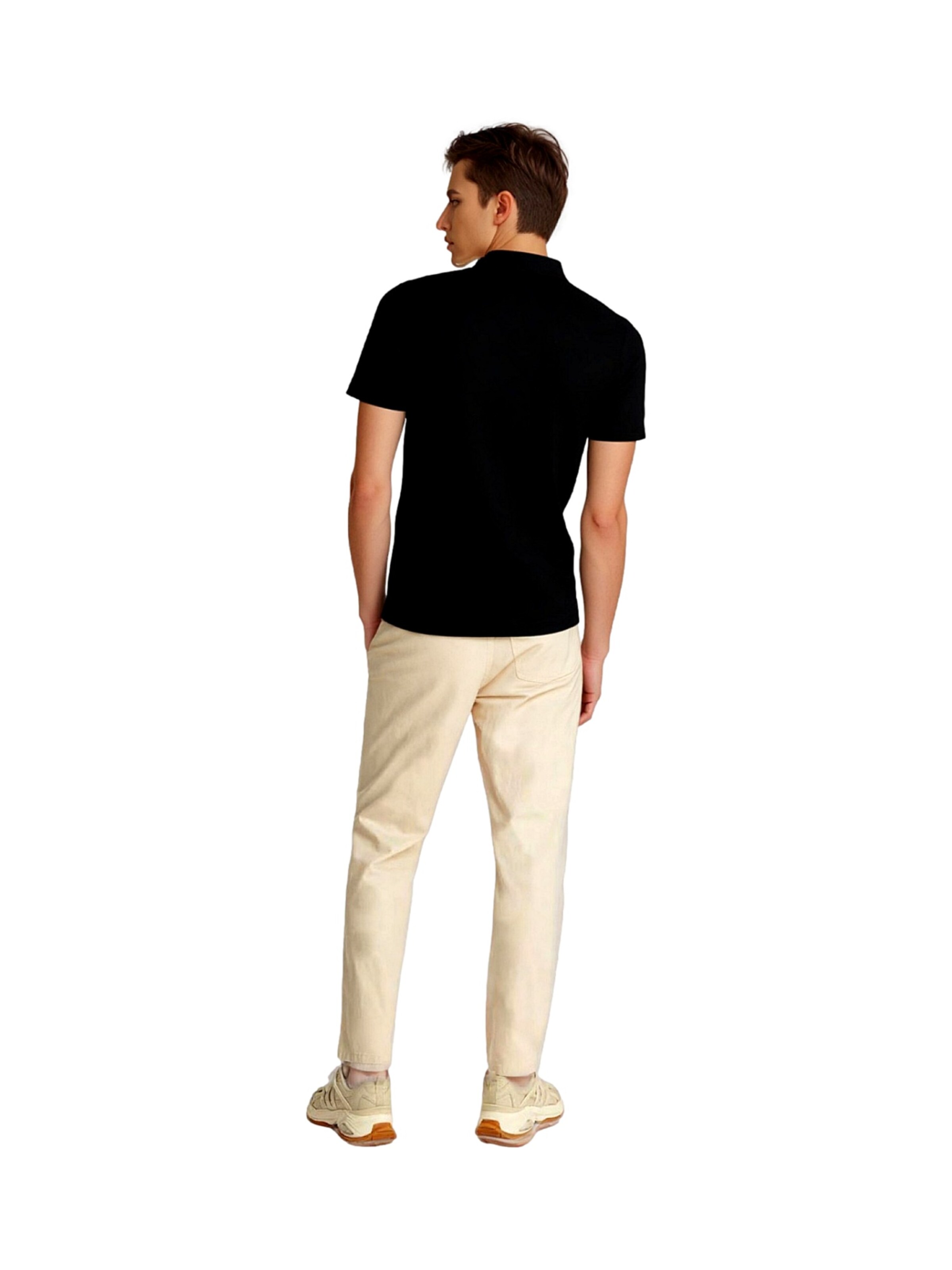 U.S. POLO ASSN. Shirt 'Knopflos' in Zwart