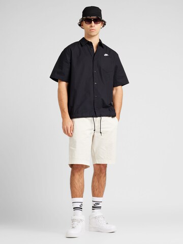 Nike Sportswear Comfort fit Button Up Shirt 'CLUB' in Black