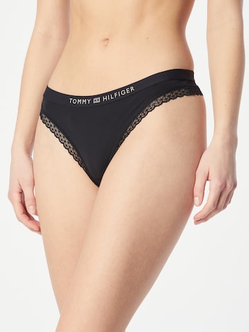 Tommy Hilfiger Underwear Thong in Black: front