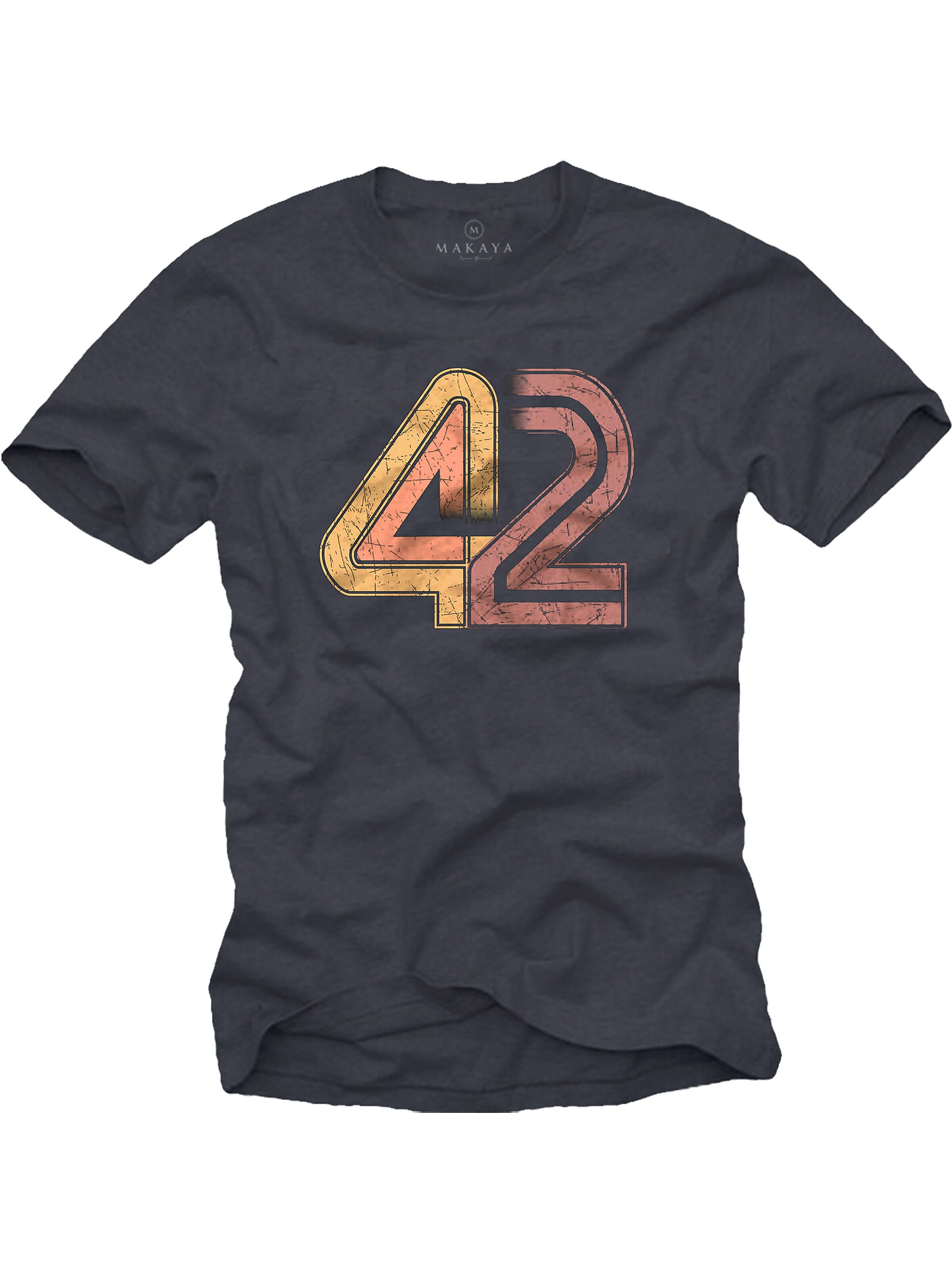 MAKAYA Shirt '42 The Answer' in Grey: front