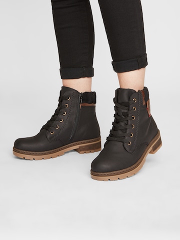 Rieker Lace-Up Ankle Boots in Black