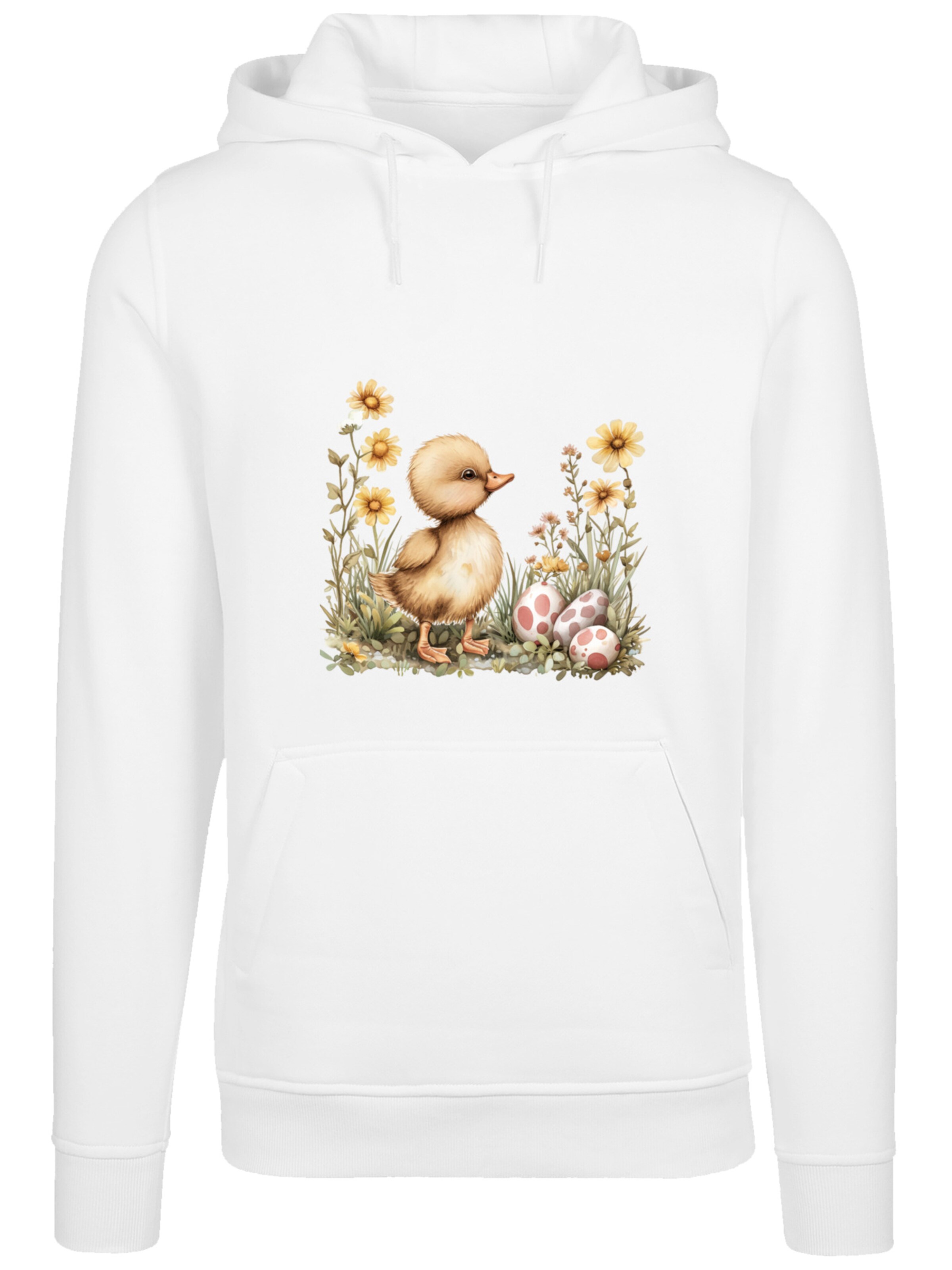 F4NT4STIC Sweatshirt 'Niedliche Enten Ostereier' in White: front