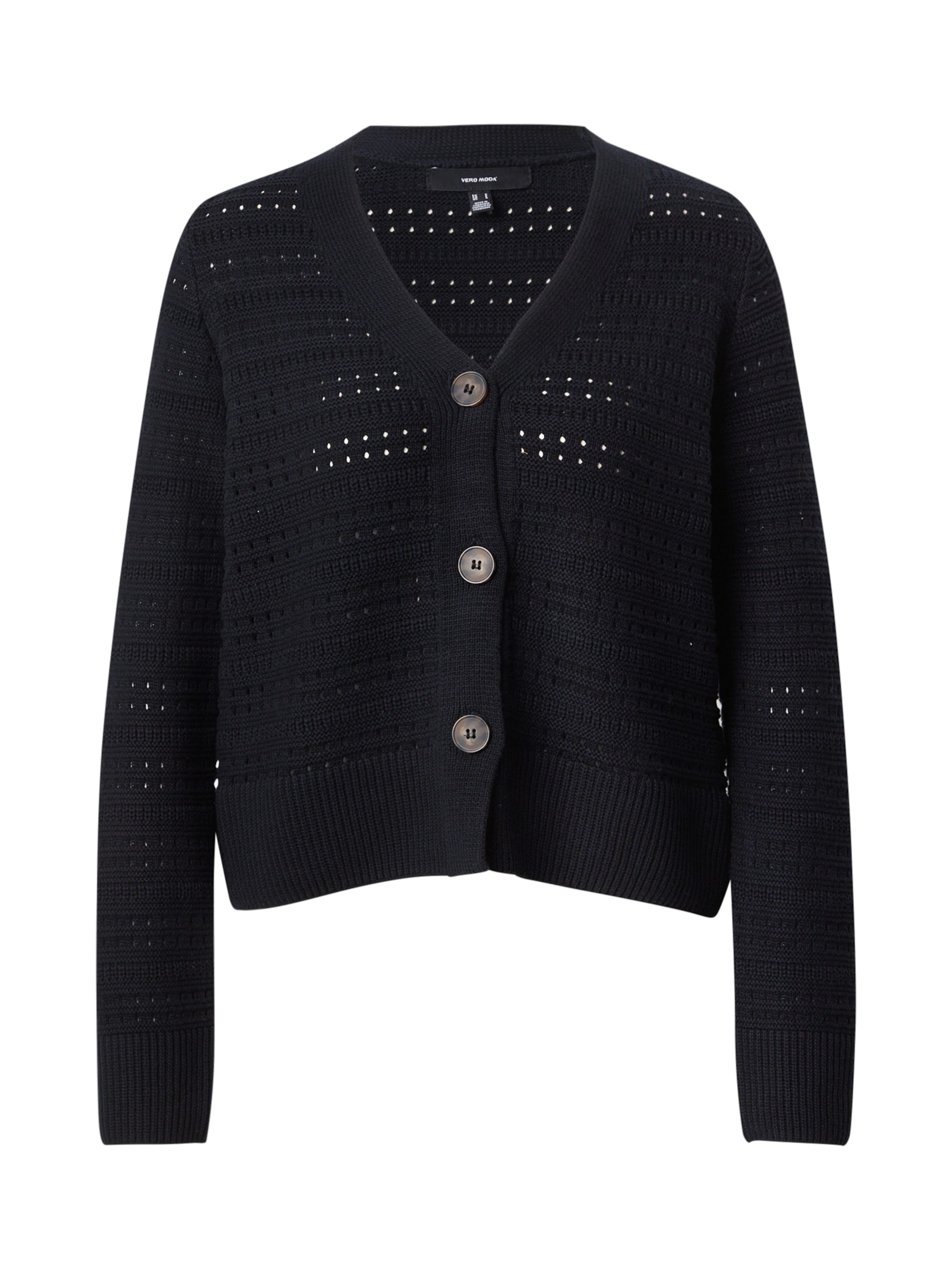 VERO MODA Knit Cardigan 'VMCALLA' in Black: front