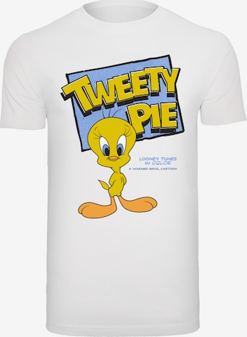 T-Shirt 'Looney Tunes Tweety Pie' F4NT4STIC en blanc : devant