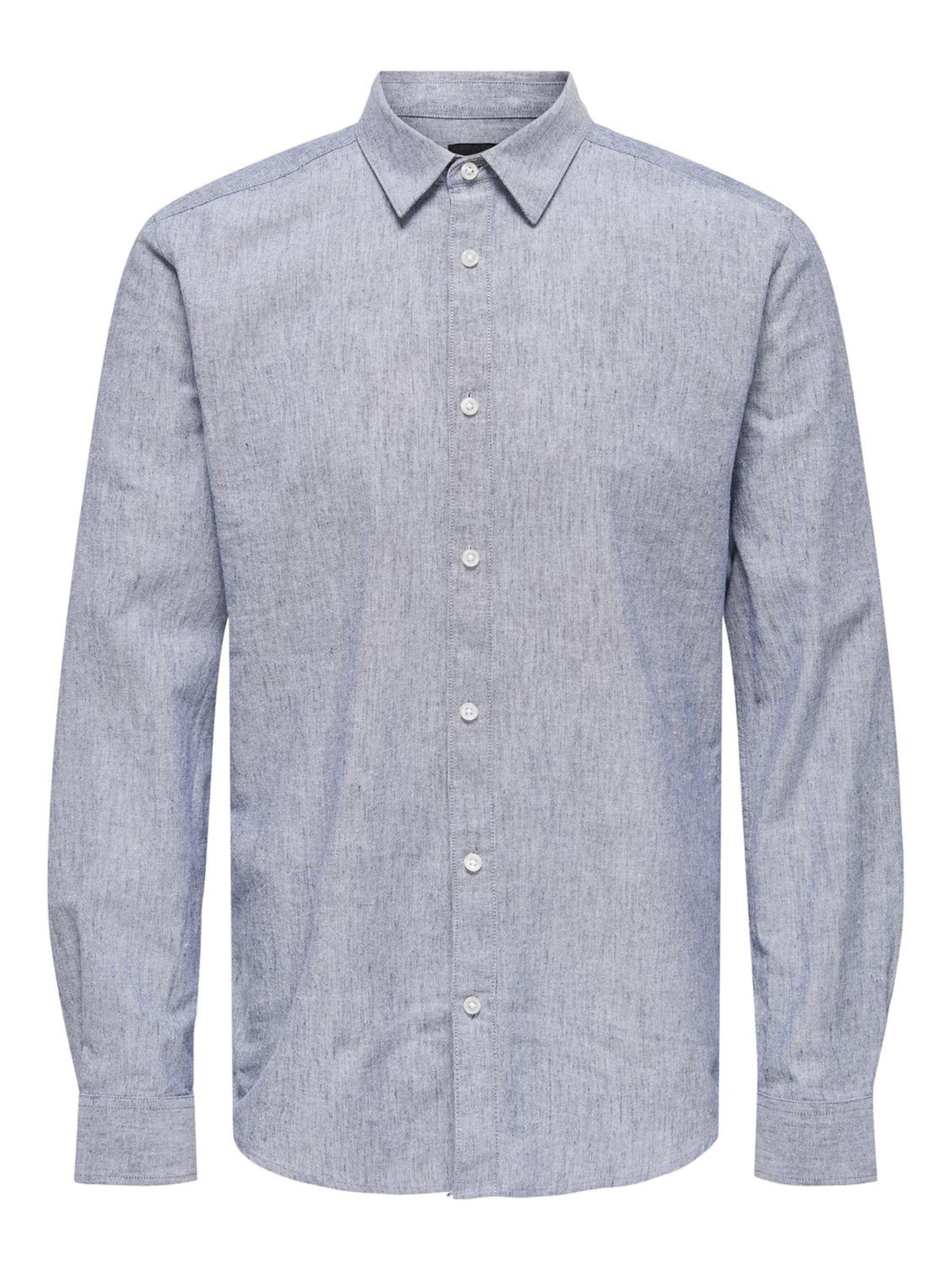 Only & Sons Regular fit Button Up Shirt 'Casey' in Blue: front