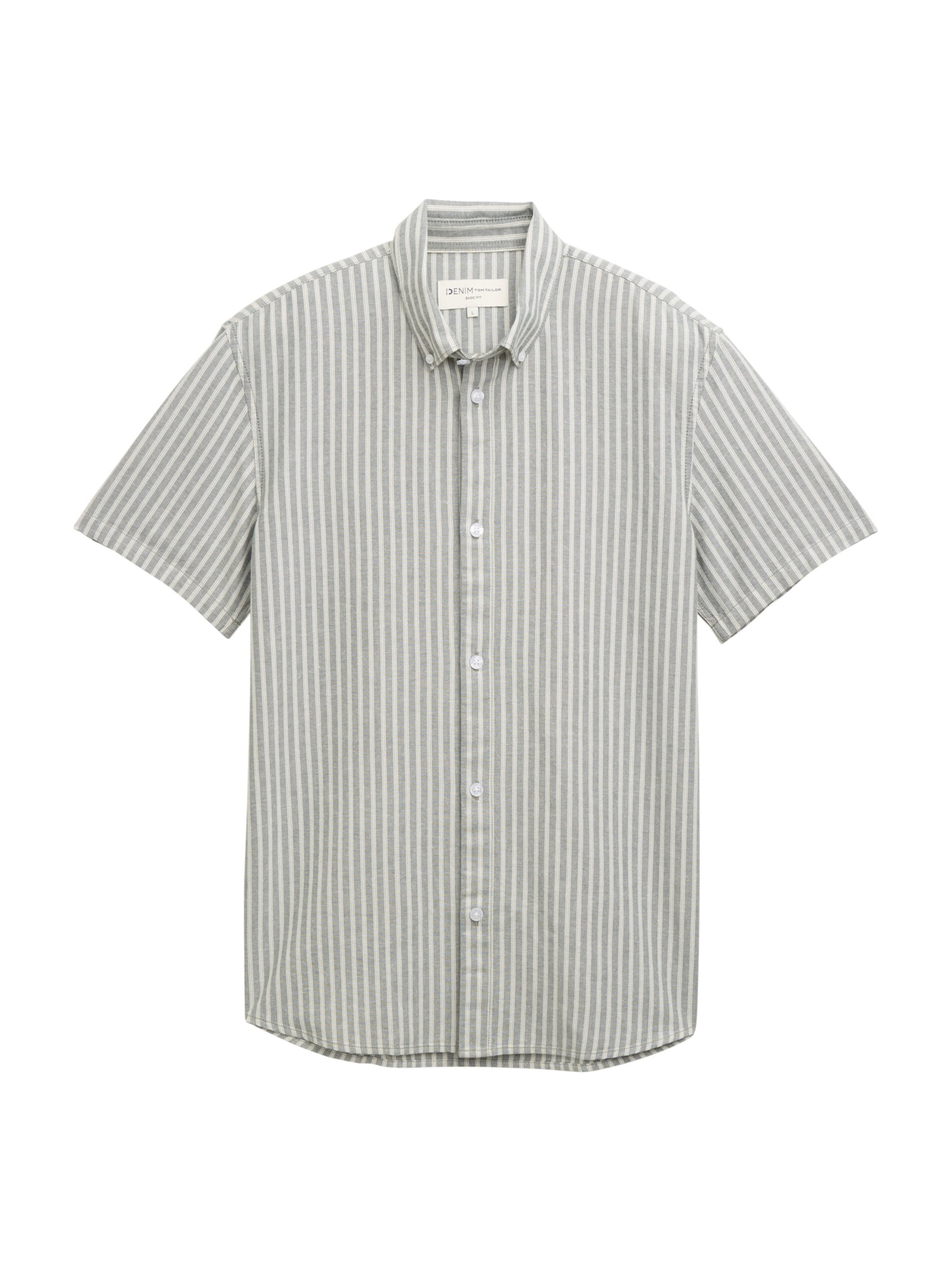 TOM TAILOR DENIM Button Up Shirt in Green: front