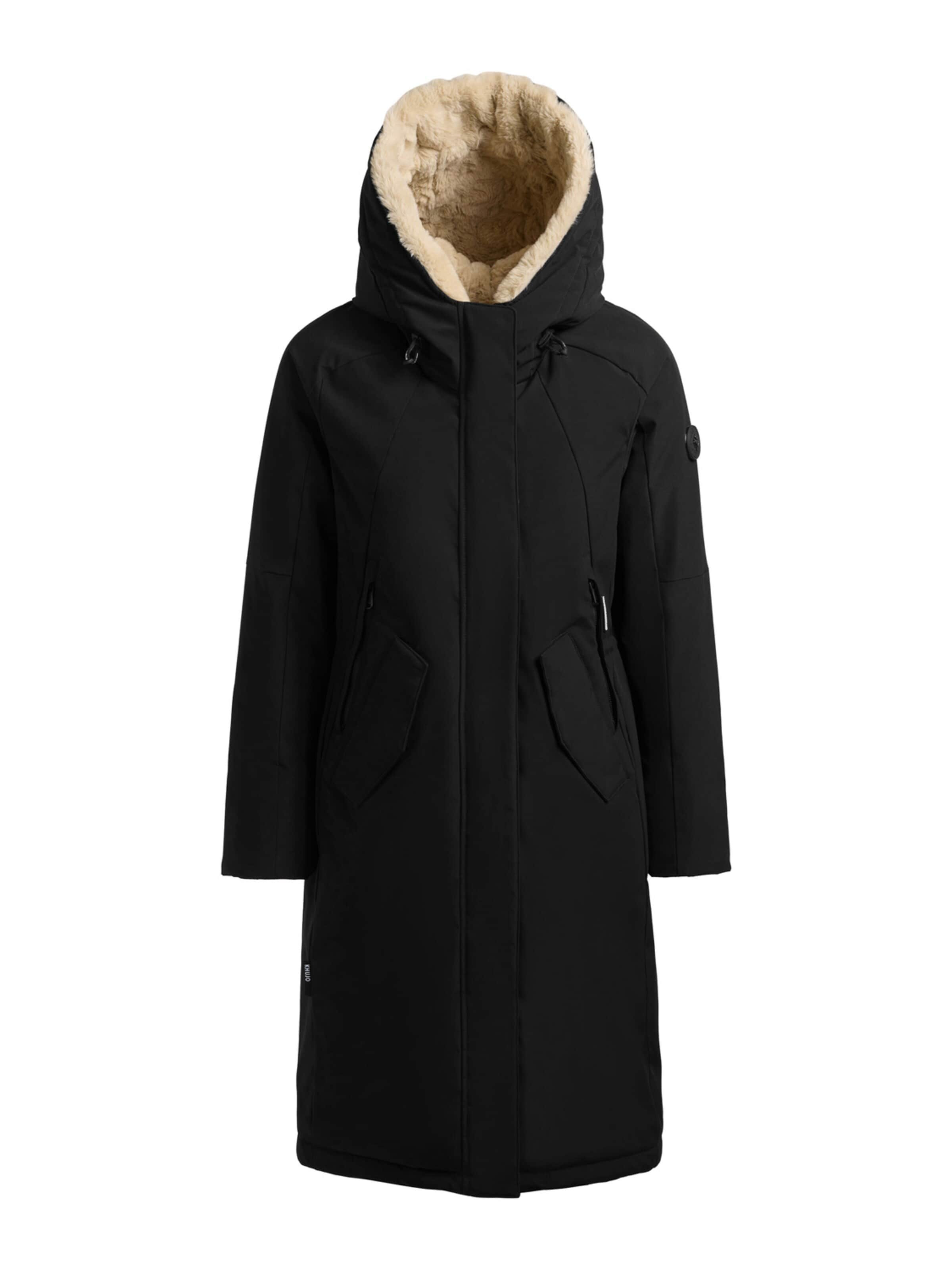 khujo Winter Coat in Black: front