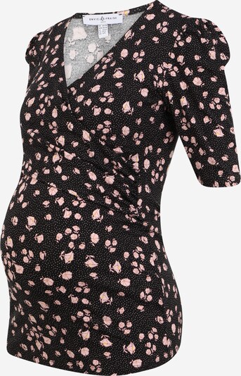 Tricou 'ILIANA' Envie de Fraise pe roz / negru / alb, Vizualizare produs