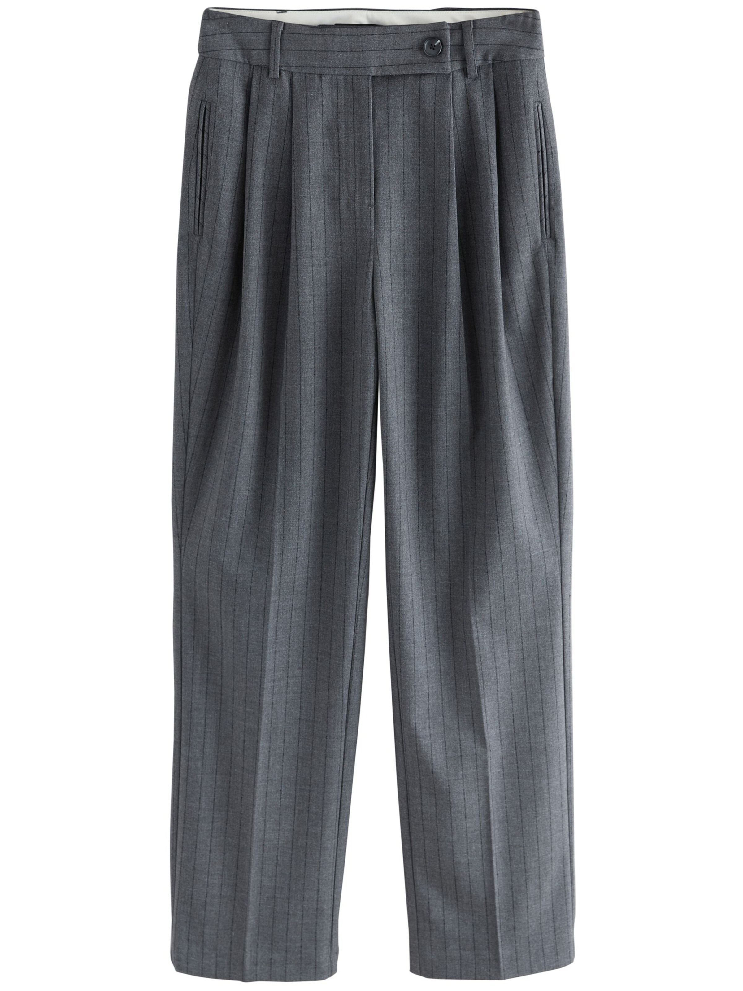 Next Regularen Hlače z naborki | siva barva: sprednja stran