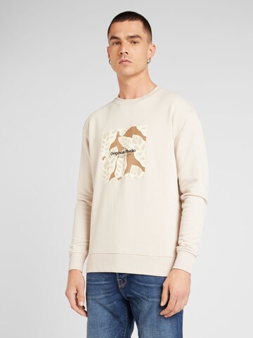 JACK & JONES Sweatshirt 'JORSEQUOIA' in Beige: front