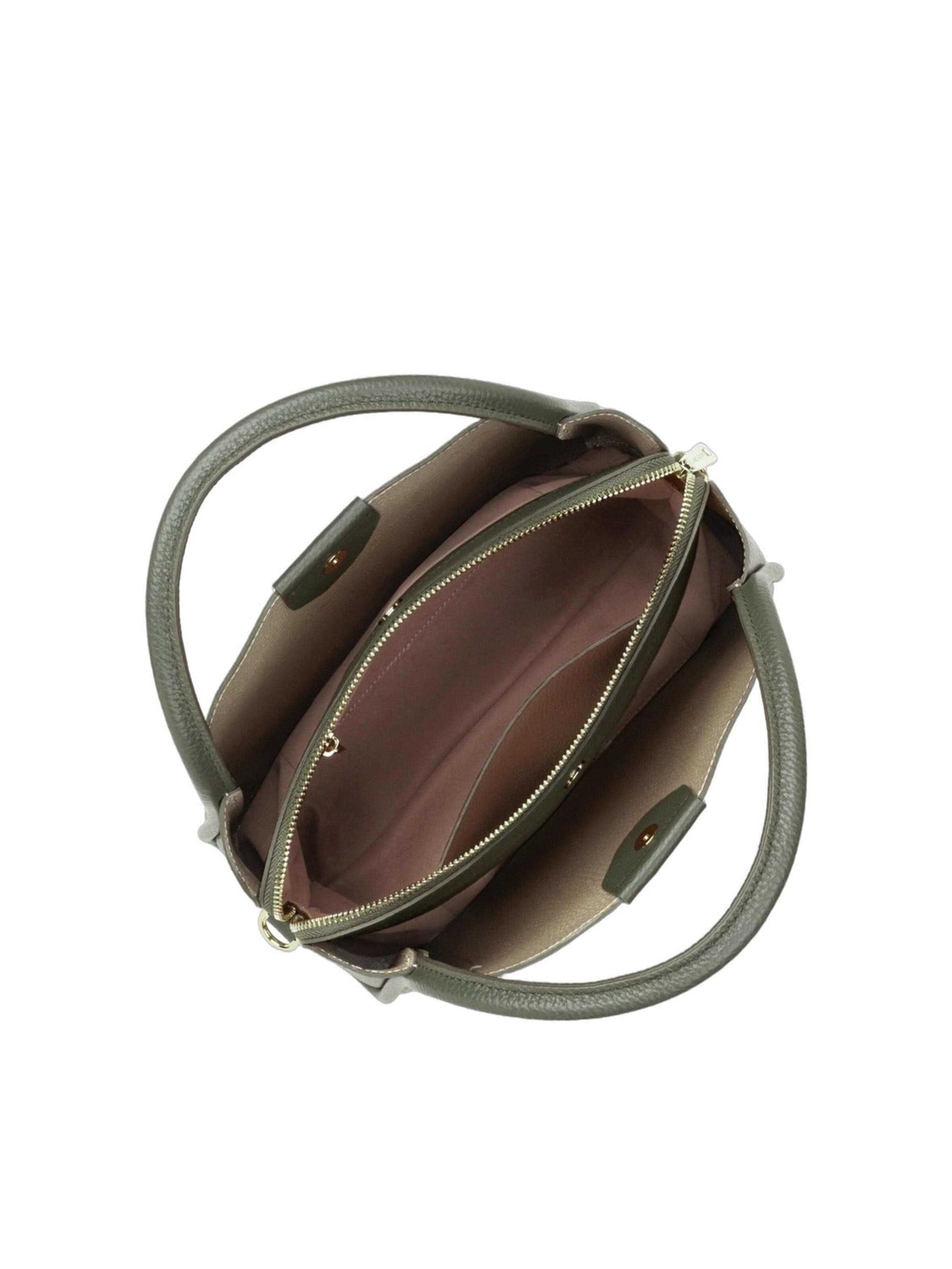LANCASTER Paris Handtas 'Lancaster Sac à main Aimantée M Ida Double Cuir Kaki Fumé' in Groen