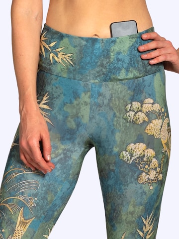 Magadi Skinny Sporthose 'Camo' in Grün