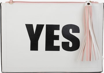 styleBREAKER Clutch 'Clutch mit YES und NO Print' in Pink: Vorderseite