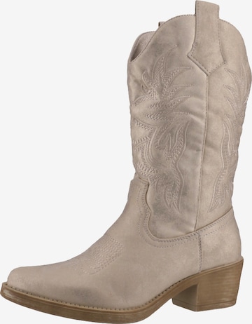 Bottes de cowboy Elara en or : devant