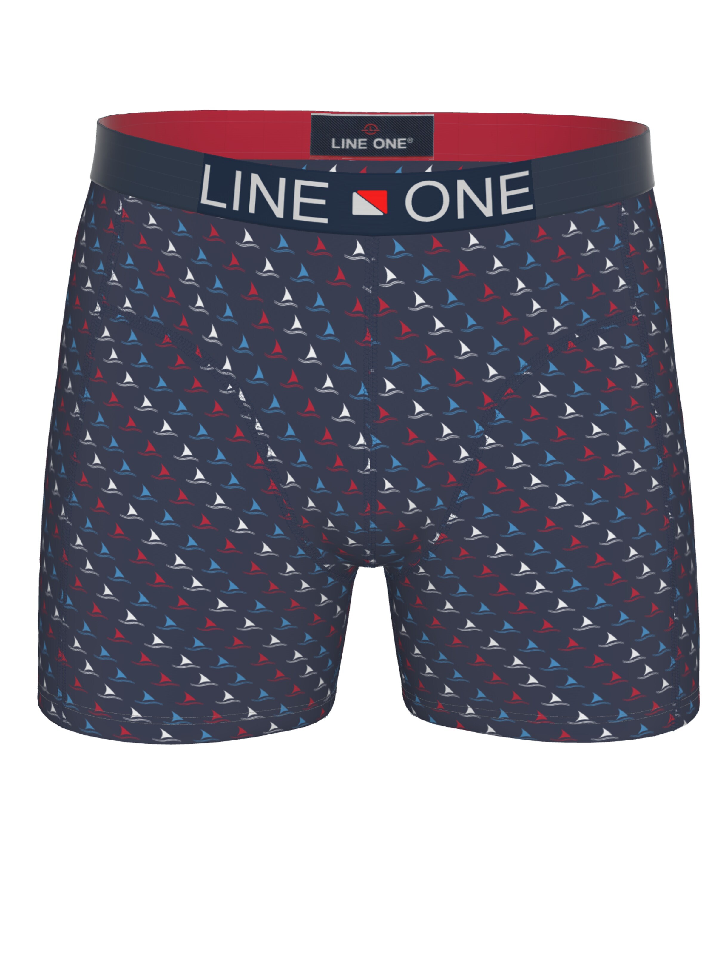 Line One Boxers 'Line One Herren Boxershort "Digital" bedruckt' en M en bleu marine / blanc, Vue avec produit