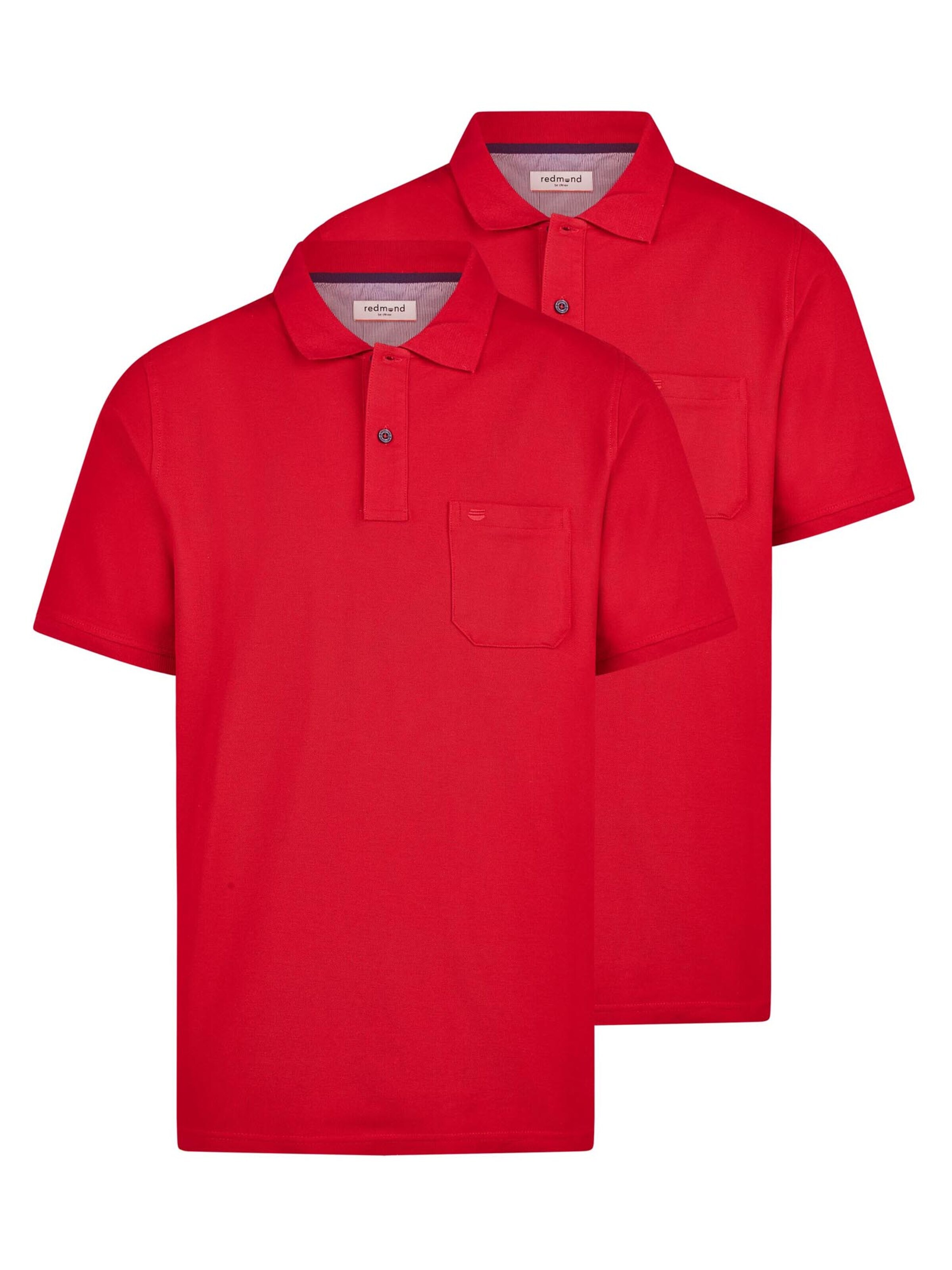 redmond Shirt 'Basic'‌‌‌‌ in Rot: Vorderseite