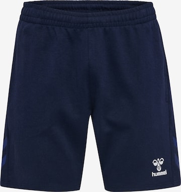 Hummel Regular Workout Pants in Blue: front