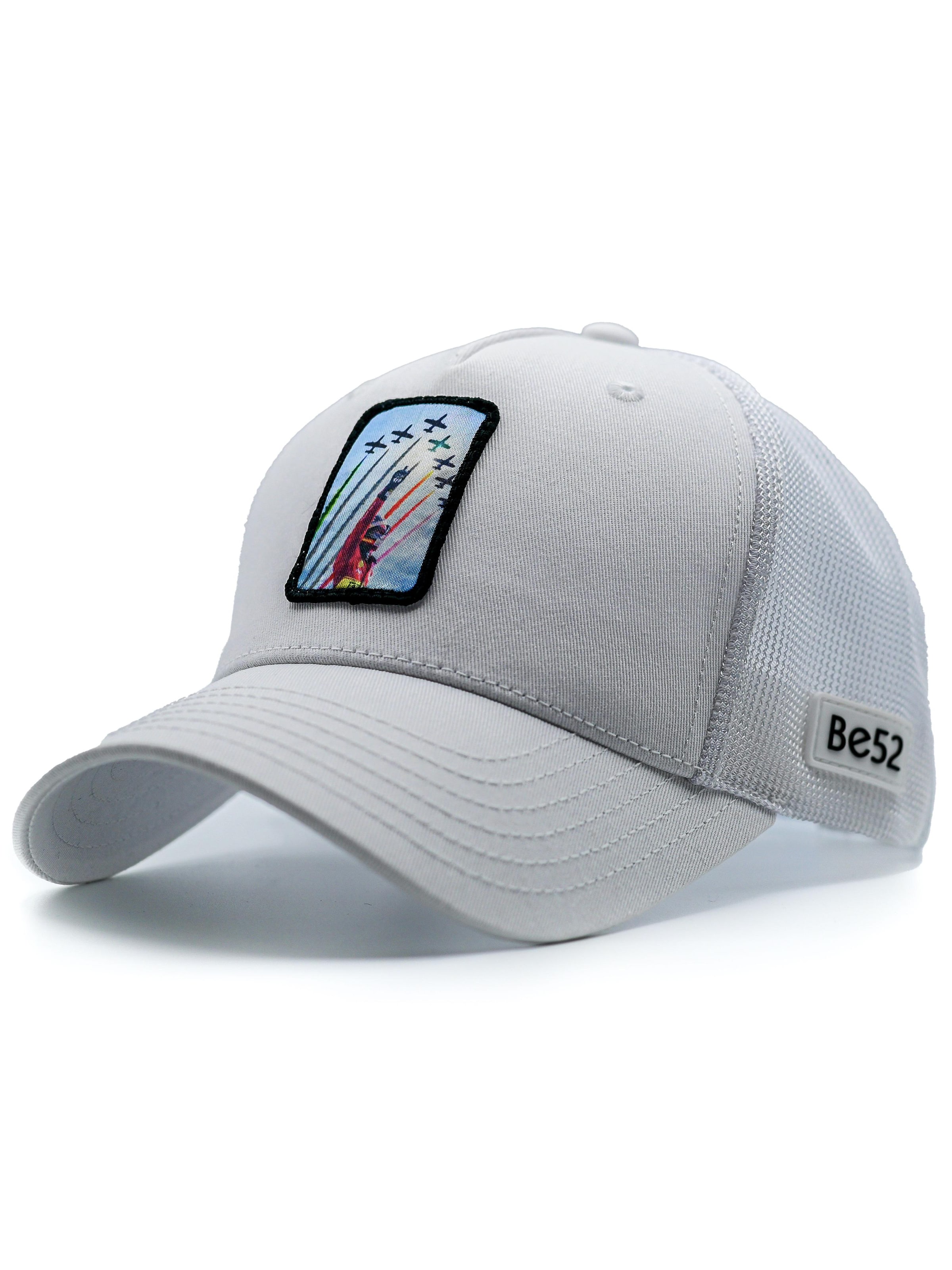 Cappello da baseball 'Scuderia' di Be52 in bianco: frontale