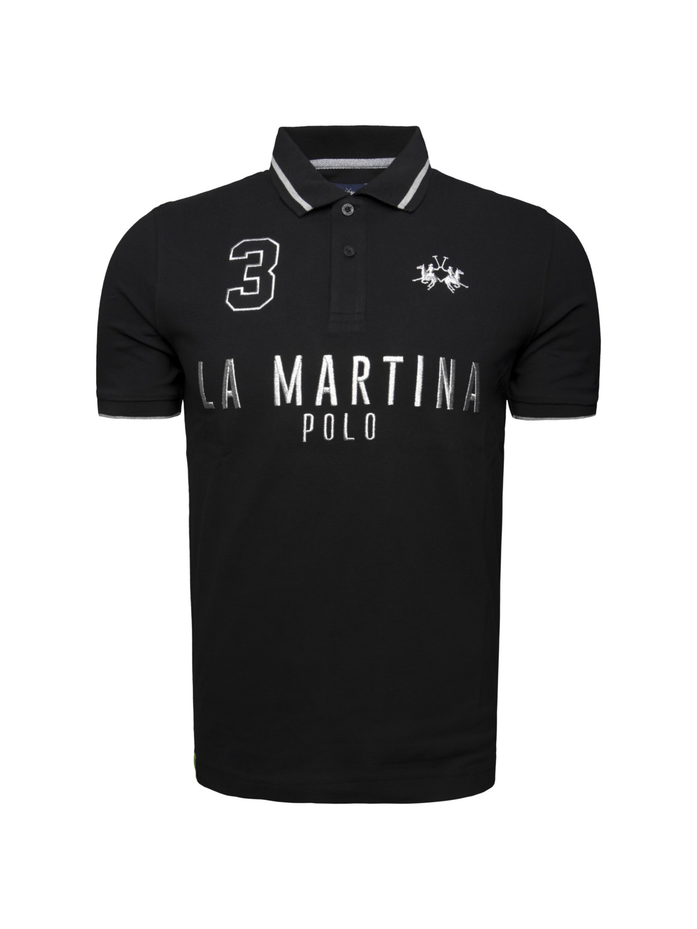 La Martina - Camisa 'MAP320' em preto: frente