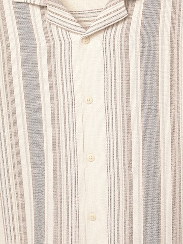 Pull&Bear Comfort fit Button Up Shirt in Beige
