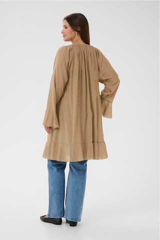 KAFFE CURVE Jurk 'KCflori' in Bruin