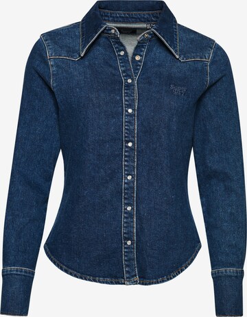 Superdry Blouse in Blauw: voorkant