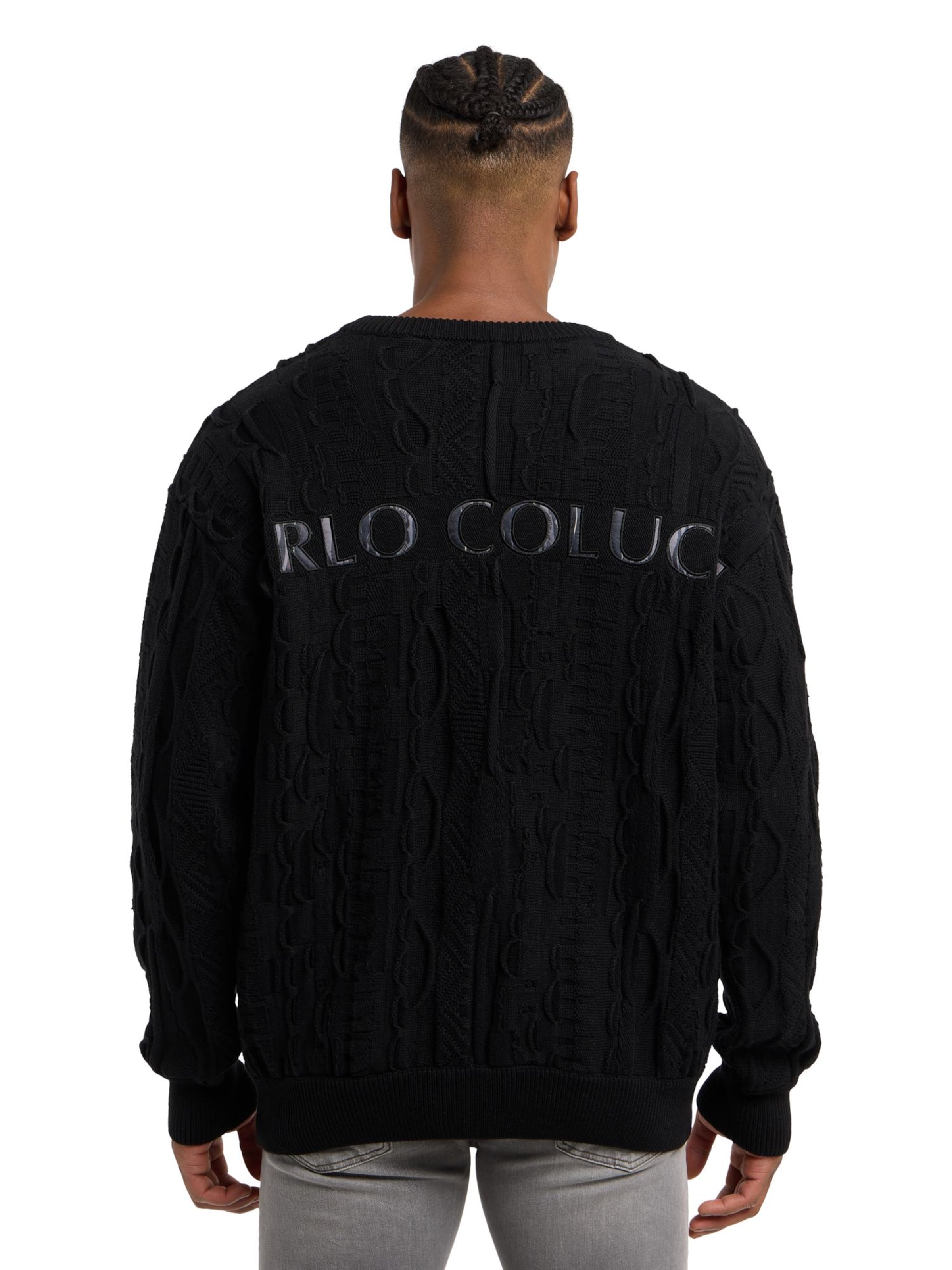 Carlo Colucci Trui 'Dima' in Zwart: voorkant