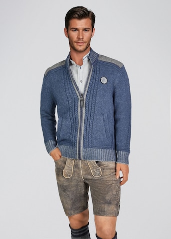 SPIETH & WENSKY Gebreid vest 'Erato' in Blauw: voorkant