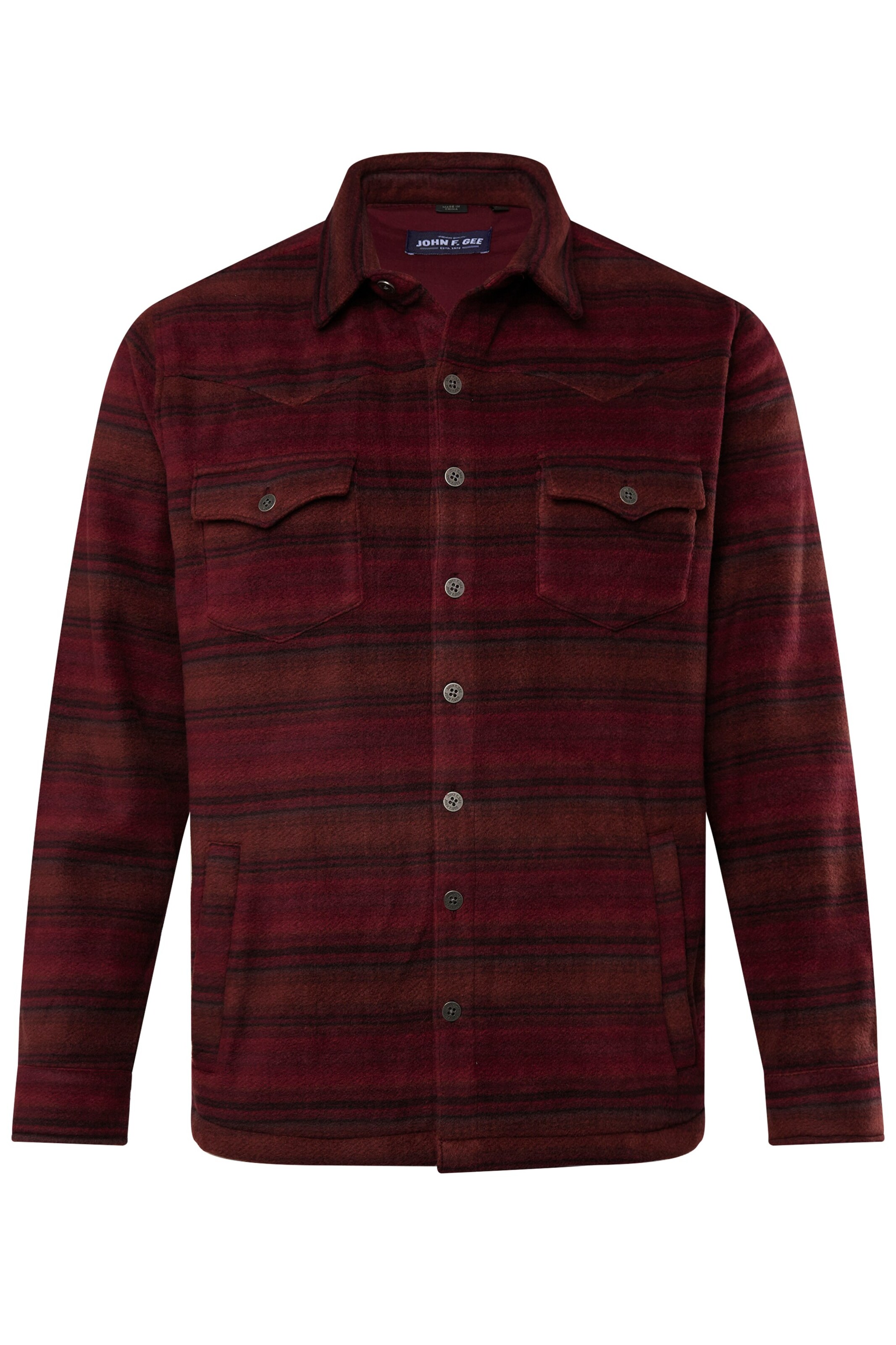 John F. Gee Regular fit Overhemd in Rood: voorkant