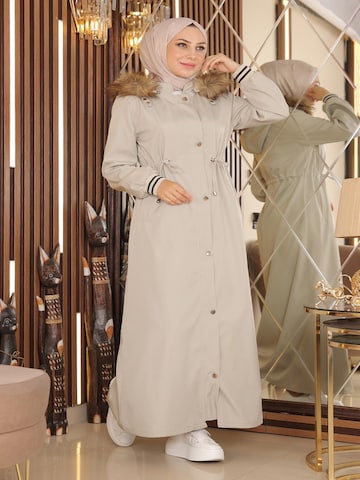 MODAMIHRAM Winterjas in Beige: voorkant