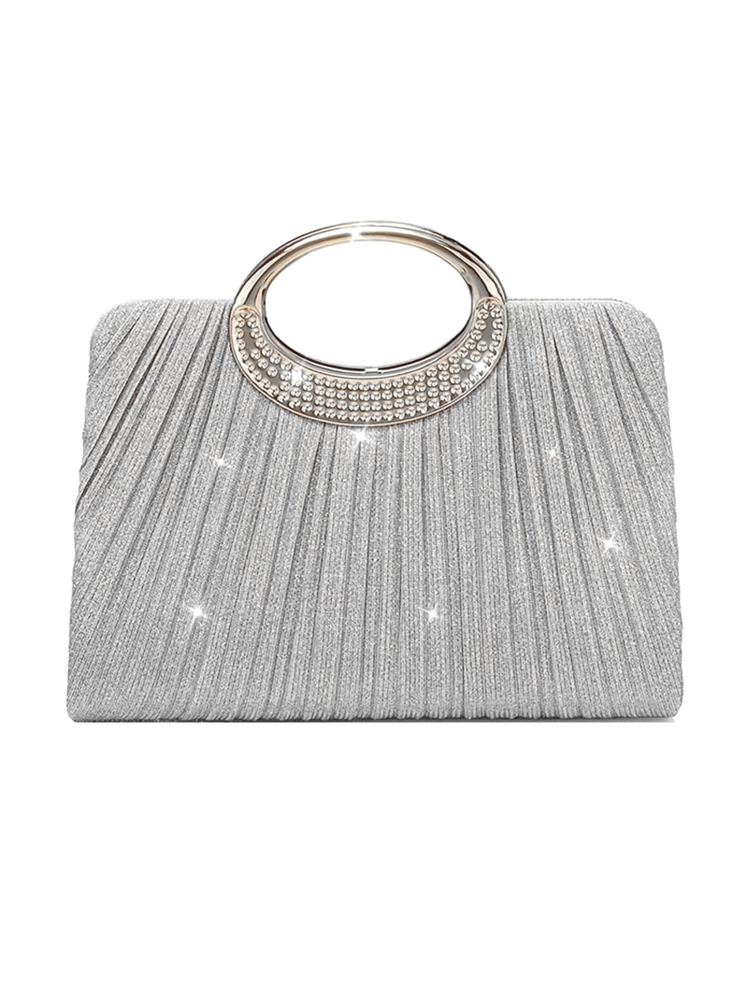 Tomshop24-7 Clutch 'Abendtasche Tia' in Silver: front