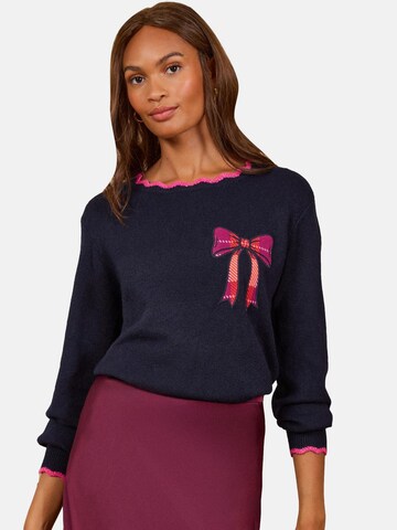 love & roses - Jersey en azul: frente