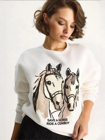 Sweat-shirt Bianco Lucci en blanc