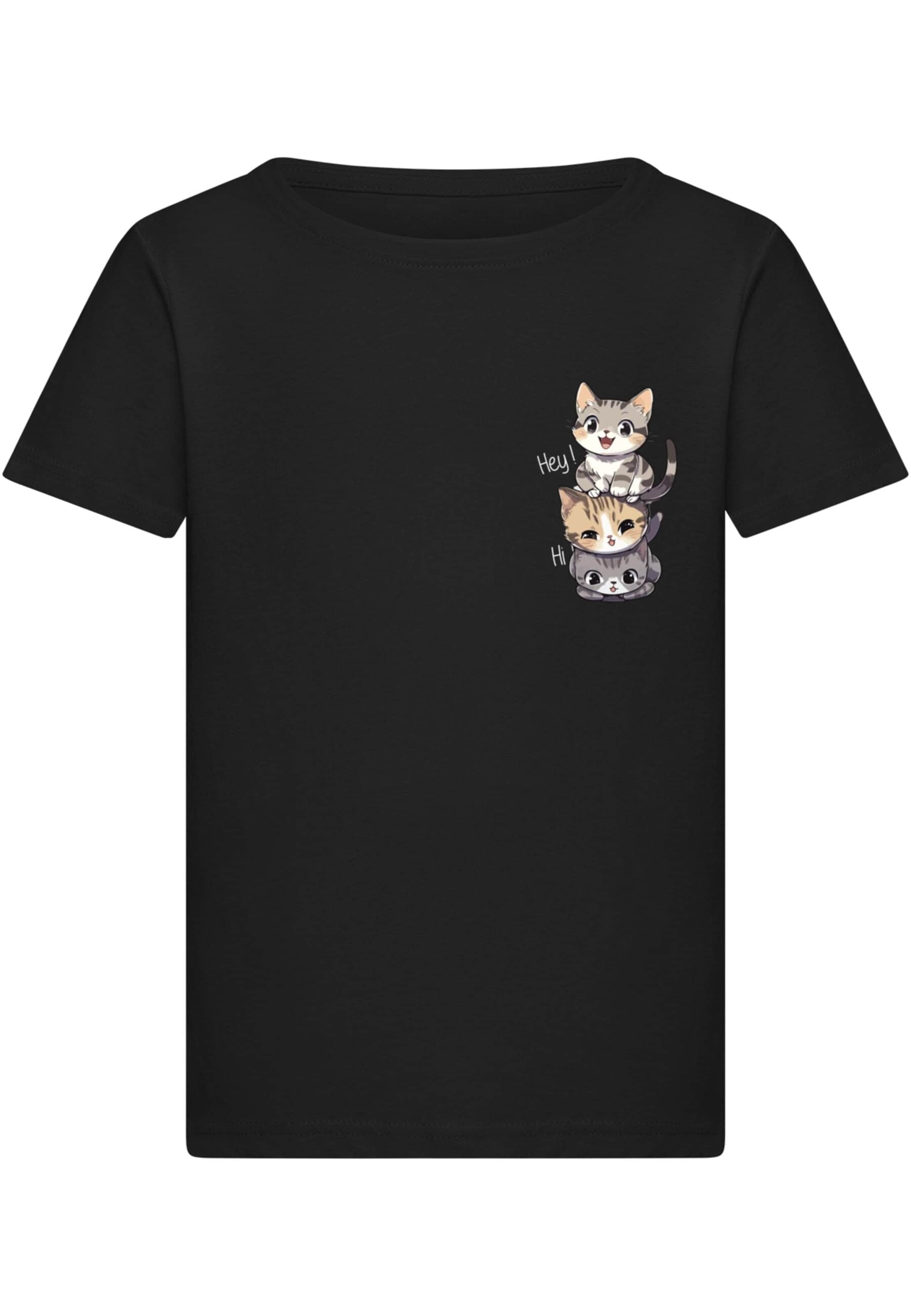 T-Shirt 'Hi Cats' Merchcode en noir : devant