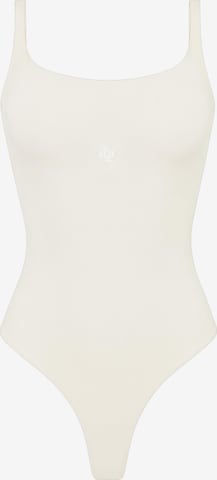 GOD SAVE QUEENS Body 'Second Skin Square-Neck Bodysuit' w kolorze beżowy: przód