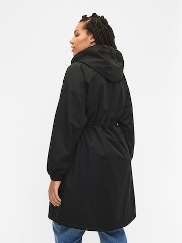 Zizzi Between-Seasons Coat 'MADVENTURE' in Black