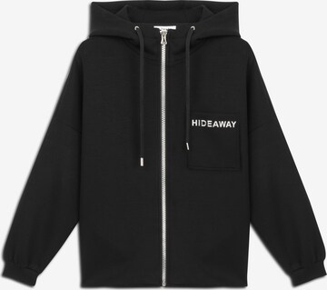 Twist Zip-Up Hoodie in Black: front