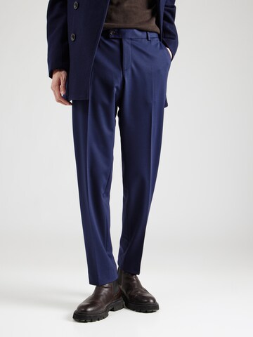 Slimfit Pantaloni con piega frontale di bugatti in blu: frontale