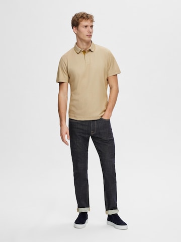 SELECTED HOMME Poloshirt 'Leroy' in Beige