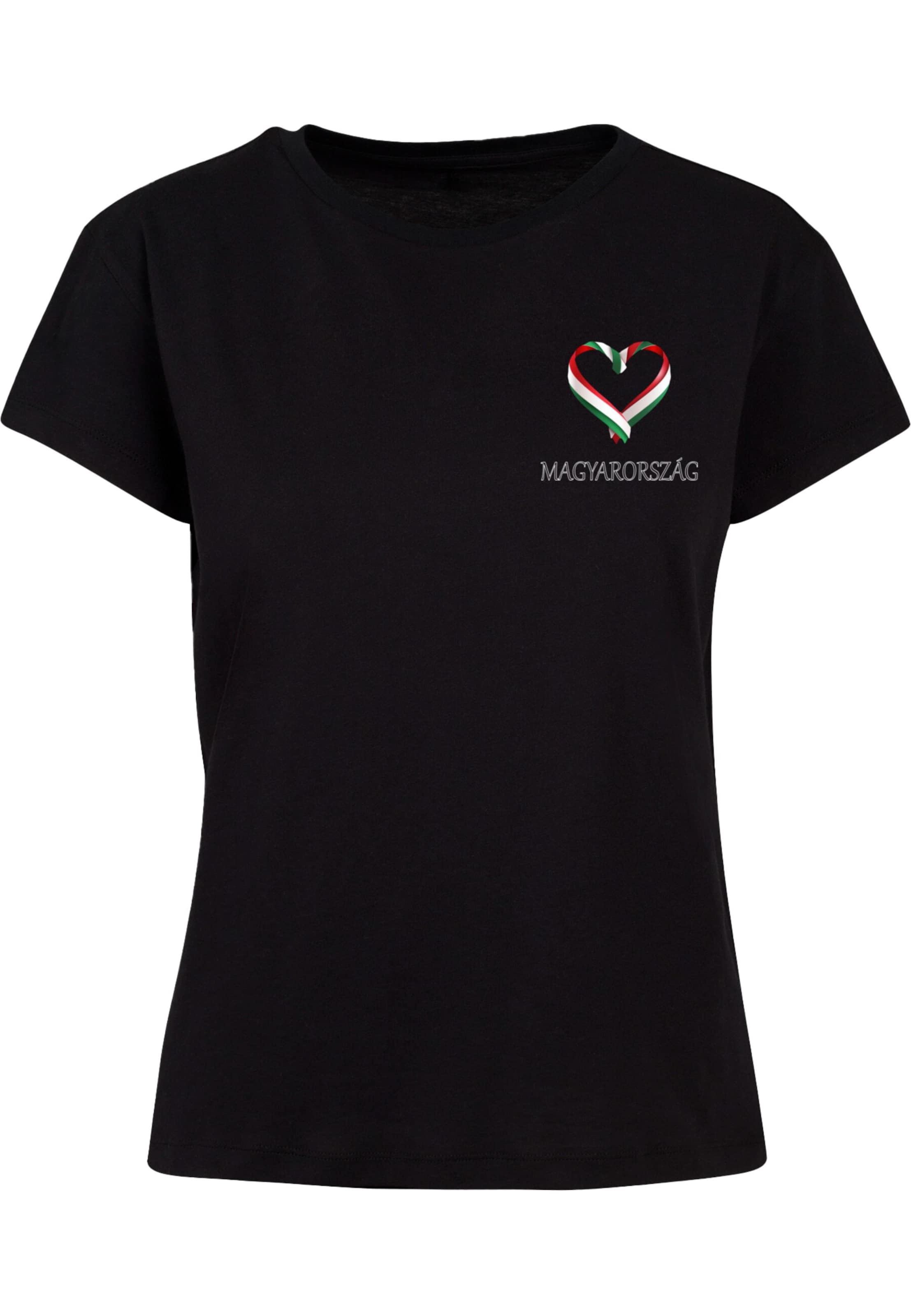 Merchcode Shirt 'Football - Hungaria' in Zwart: voorkant