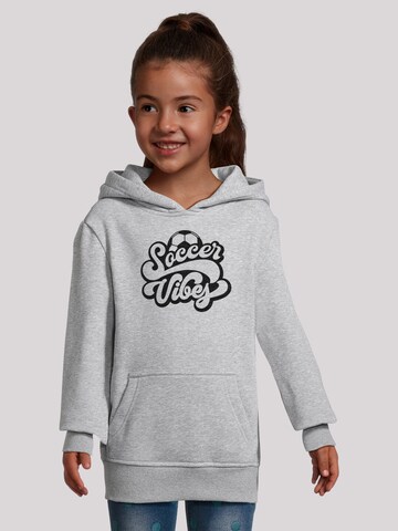 F4NT4STIC Sweatshirt 'Soccer Vibes Typography Sporty Graphic' in Grey: front